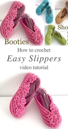 crochet slippers with video instructions for how to crochet them