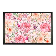 Light Pink Floral Door Mat. Pink Floral Background, African Giraffe, Entrance Rug, Outdoor Mat, Back Doors, Floral Background, Photo Posters, Pink Floral, Background Design