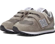 New Balance Kids 574 (Little Kid) New Balance Kids, Feeling Secure, N Logo, Shoes New Balance, Velcro Sneakers, Shoes Grey, Cute Nike Shoes, Mommy Baby