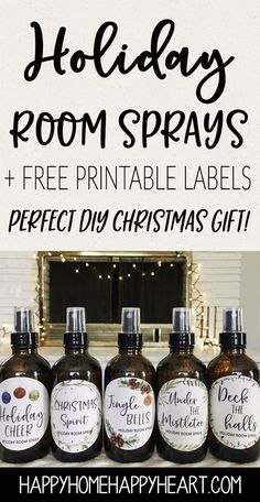 Holiday Room Spray, Holiday Labels, Holiday Room, Diy Essentials, Essential Oils Gifts