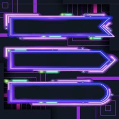 an abstract background with neon lights and arrows