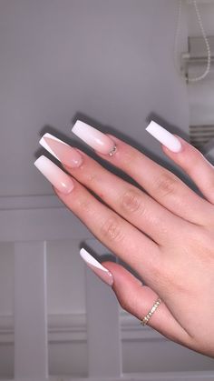 Ombre Acrylic Nails, Nagel Tips, Nails Homecoming, French Tip Acrylic Nails, Simple Acrylic Nails, Acrylic Coffin