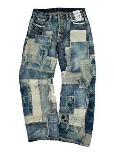 ~ Denim Repair, Denim Art, Denim Inspiration, Diy Vetement, Denim Projects, Denim Ideas, Upcycle Jeans, Denim Diy, Patchwork Jeans