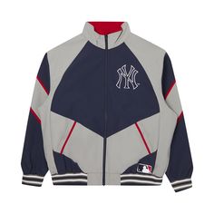 Supreme made this track jacket in collaboration with the New York Yankees for FW21. Designed in the MLB teams' signature colorway, it's detailed with an NYY logo on the chest and supreme's name on the back. The hem and cuffs are ribbed for a secure fit. Functional Navy Outerwear For Streetwear, Navy Functional Outerwear For Streetwear, Navy Sportswear Track Jacket For Streetwear, Navy Athleisure Track Jacket For Streetwear, Navy Athleisure Track Jacket For Winter, Navy Winter Athleisure Track Jacket, Navy Sportswear Track Jacket For Winter, Sporty Navy Sport Coat For Streetwear, Sporty Navy Sport Coat For Casual Wear