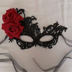 Brand New, Never Used Black Lace Mask Masquerade, Red And Black Wedding Theme, Masquerade Accessories, Masquarade Mask, Black Lace Mask, Masquerade Ball Ideas, Mascarade Ball, Black Wedding Theme, Victorian Gothic Wedding