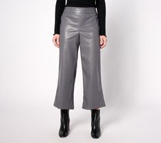 Dress up your gorgeous gams in these sleek faux leather pants. A fabulous alternative to regular denim, these cropped pants pair well with a turtleneck top, blazer, and stacked heel boots for dinner and a show or your office holiday party. From LOGO by Lori Goldstein®. Stacked Heel Boots, Office Holiday Party, Lori Goldstein, Your Gorgeous, Office Holiday, Turtleneck Top, Faux Leather Pants, Turtle Neck Top, Heel Boots