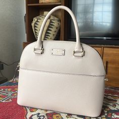 Kate Spade Some Bag With Shoulder Strap Kate Spade Beige Bag For Everyday Use, Kate Spade Beige Bag For Everyday, Kate Spade Classic Bag For On-the-go, Classic Neutral Satchel Bag, Kate Spade Beige Satchel With Double Handle, Kate Spade Beige Shoulder Bag With Handles, Kate Spade Beige Satchel With Detachable Handle, Kate Spade Beige Bag For Daily Use, Kate Spade Beige Satchel With Detachable Strap