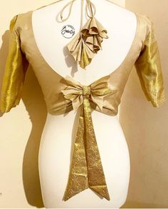 Golden Blouse Design, Green Blouse Designs, Golden Blouse, Long Blouse Designs, Blouse Designs High Neck, New Saree Blouse Designs