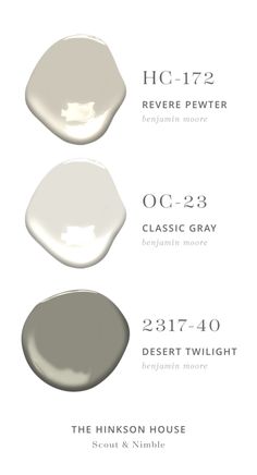 three different shades of gray paint