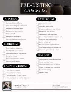 the printable cleaning checklist is shown in black and white, with two vases on