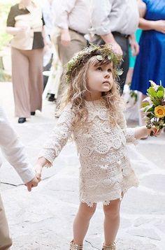 nice Boho Style Vintage Long sleeve Crochet Flower Girl Dress by http://www.polyvorebydana.us/little-girl-fashion/boho-style-vintage-long-sleeve-crochet-flower-girl-dress/ Long Sleeve Crochet Dress, Boho Flower Girl, Boho Beach Wedding, Wedding Beach, Wedding Flower Girl, Bohemian Wedding, Trendy Wedding, Estilo Boho, Wedding Attire