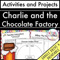 the charlie and the chocolate factory activity pack for students to practice their writing skills with