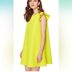 Neon Green Flouncy Summer Dress. Super Flattering And Versatile. Could Be Belted Or Left Loose. Size Small Fits Like A Medium. Never Worn, Nwot Neon Green, Green Yellow, Summer Dress, Cold Shoulder Dress, Colorful Dresses, Neon, Summer Dresses, Womens Dresses, Yellow