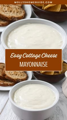 homemade mayonnaise is an easy cottage cheese dip