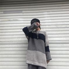 Y2K Streetwear Sweater - Pastel Kitten Urban Long Sleeve Sweater For Fall, Urban Oversized Long Sleeve Sweater, Oversized Urban Sweater With Long Sleeves, Urban Gray Long Sleeve Sweater, Gray Oversized Casual Sweater, Oversized Gray Casual Sweater, Casual Oversized Gray Sweater, Streetwear Jumper, Streetwear Sweater