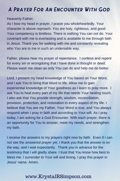 a prayer for an encounter with god