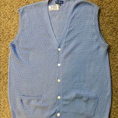 Paul Fredrick Cardigan Sweater Vest Sz Xl Gently Used Classic Style 50% Cotton / 40% Modal 10% Cashmere Nice Blue Color Button Down No Stains Or Snags Extra Button Pockets Machine Wash *This May Be New Without Tags Pit To Pit 23” Inseam 18” Shoulder To Bottom Hem 27” Measurements Are Approximate Blue Sweater With Pockets For Spring, Blue Spring Sweater With Pockets, Blue Sweater Vest For Workwear, Spring Season, Blue Sweater Vest For Spring Workwear, Classic Blue Sweater With Pockets, Classic Blue Cardigan For Spring, Classic Blue Winter Sweater Vest, Classic Blue Sweater Vest For Winter, Blue Cotton Cardigan For Daywear