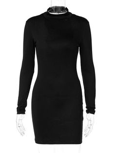 Brand Name: dulzuraSilhouette: SheathOrigin: CN(Origin)Season: AutumnNeckline: O-NeckSleeve Style: RegularDecoration: Hollow OutStyle: StreetwearDresses Length: Above Knee, MiniMaterial: PolyesterMaterial: SpandexAge: Ages 18-35 Years OldProfile Type: XModel Number: D1A6790KClosure Type: PulloverSleeve Length(cm): FullType: RegularRelease Date: Autumn 2021Fabric Type: KnittingGender: WOMENMaterial Composition: Synthetic FiberWaistline: Natural FactorsPattern Type: Solid Black Long Sleeve Turtle Neck Dress, Black Mini Dress Bodycon Long Sleeve, Black Bodycon Sweater Dress With High Neck, Black High Neck Bodycon Sweater Dress, Black Long Sleeve Bodycon Sweater Dress, Long Sleeve Backless Dress, Elegant Bodycon Dress, Backless Bodycon Dresses, Harem Pants Women