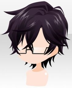 an anime character with black hair and glasses, looking to the side while he's wearing