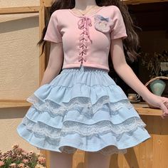 Olivia Mark - Wafer Cake Dress with Sweet Cone and Three-layer Skirt. Patchwork Cake, Wafer Cake, Sweet Cone, Yellow Mini Skirt, Cake Dress, Layer Skirt, Sweet Cones, Beige Skirt, Princess Ball Gowns