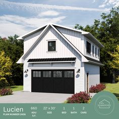 an image of a two car garage with the words lucken above it and below it