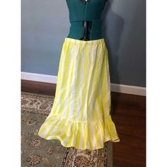 This Fun Summer Skirt Is So Fun! It Is Brand New With Tags! Yellow Maxi Skirt For Day Out, Fitted Flared Yellow Maxi Skirt, Fitted Yellow Tiered Maxi Skirt, Fitted Yellow Lined Maxi Skirt, Yellow Long Ruffled Skirt, Yellow Fitted Tiered Skirt, Fitted Yellow Tiered Skirt, Summer Yellow Flowy Maxi Skirt, Yellow Flowy Maxi Skirt For Summer