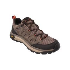 Combining trail-ready toughness with advanced waterproof protection, Ascend Mojave Low Waterproof Hiking Shoes for Men help you take on hiking adventures in lightweight comfort. Premium suede leather uppers feature multiple mesh panels to deliver protection you can count on with breathable comfort. Moisture-wicking linings and extremely breathable E-Vent waterproof/breathable membranes inside lock out moisture, while still allowing perspiration to escape to keep feet dry and comfortable. Ultrali Functional Brown Weatherproof Sneakers, Rugged Trail Running Shoes For Outdoor Work, Durable Rugged Trail Running Shoes For Outdoor Work, Brown Functional Sneakers For Outdoor Activities, Brown Trail Running Shoes With Vibram Sole, Functional Brown Sneakers For Outdoor Work, Functional Brown Weatherproof Walking Shoes, Rugged Trail Running Shoes Impact Resistant For Outdoor, Durable Brown Sneakers For Outdoor Work