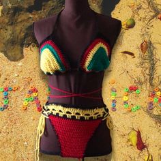 Handmade, crochet bikini.  Made with soft, lightweight.  Great to wear on the beach, pool or photo shoot.  Can stretch for a tighter fit.  Bra ties around the neck and back in the back and is adjustable.  All sizes welcome.  Please inquire about sizing prior to ordering, as larger sizes may have additional costs.  Providing measurements increase the likeliness of best fit.  Outfit is made to order for these reasons.  Small: 34 bust; waist 26; hips 36-38 Medium: 38-40 bust; 30-32 waist; 39-41 hip Summer Crochet Stretch Swimwear, Handmade Multicolor Swimwear For Beach Season, Crochet Triangle Top Swimwear For Poolside, Crochet Triangle Top Swimwear For Beach, Bohemian Crochet Swimwear For Swimming, Stretch Crochet Swimwear For Swimming, Bohemian Crochet Swimwear, Festival Crochet Stretch Swimwear, Handmade Bohemian Swimwear For Pool