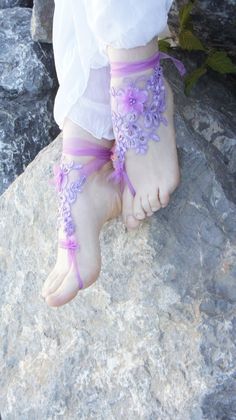 Lace Wedding Sandals, Lace Barefoot Sandals, Purple Beach, Cape Wedding Dress, Bohemian Bride, Wedding Sandals, Womens Wedding Shoes, Cape Dress, Lavender Purple