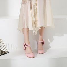 Women's Sweet Bow High Heel Chunky Heel Sandals – Shoeu Spring Wedding Shoes With Padded Block Heel, Spring Wedding Shoes With 4-inch Block Heel, Pink Block Heel Wedding Shoes For Summer, Summer Wedding Shoes With Block Heel In Pink, Summer Wedding Shoes In Pink With Block Heel, Pink Low Heel Platform Shoes, Pink Round Toe Wedding Shoes For Spring, Spring Wedding Shoes Pink Round Toe, Spring Party Mary Jane Heels