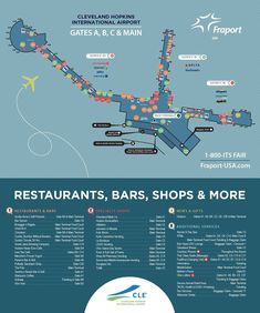 the map for restaurants, bars, shops and more in front of a blue background