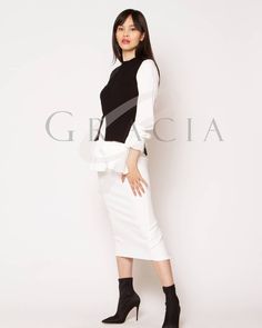 Knitted Vest Layered Shirt -T24479 -www.graciany.com Chic White Sweater For Workwear, Chic White Sweater For Work, Chic White Sweater For Day Out, Women's Professional Clothing, Women's Work Clothes, Professional Clothing, Knitted Vest, Work Clothes, Knit Vest