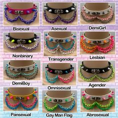 Pride Chokers 24 Variations - Etsy Lgbtq Stuff To Buy, Adjustable Multicolor Rave Choker, Y2k Necklaces, Gitar Vintage, Genderfluid Pride, Lgbtq Quotes, Lgbt Humor, Pride Jewellery, Lgbtq Funny