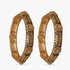 Sri Antique Bangles Antique Bangles, Buy Jewellery Online, Traditional Earrings, Choker Pendant, Indian Earrings, Antique Necklace, Cz Earrings, Kundan Jewellery, Antique Earrings