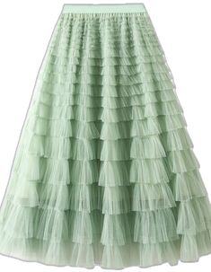 Green Full Skirt For Summer, Green Long Skirt For Spring, Green Tulle Bottoms For Summer, Spring Long Green Skirt, Spring Green Pleated Maxi Skirt, Green Lined Maxi Skirt For Spring, Green Full Maxi Skirt For Summer, Green Pleated Stretch Maxi Skirt, Green Stretch Skirt For Summer