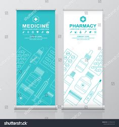 the medical banner design with blue and white colors