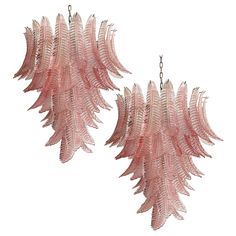 Beautiful and huge Italian Murano Chandelier composed of 75 splendid pink glasses that give a very elegant look. The glasses of this chandelier are real works of art. Dimensions: 65,90 inches (170 cm) height with chain; 38,75 inches (100 cm) height without chain; 32,95 inches (85 cm) diameter. Dimension glasses: 13 inches (33 cm) height; 4,55 inches (11,5 cm) width. Light bulbs: 13 light bulbs E14 dimension (not included in the sale) - On request we can replace the lampholders with those suitabl Driftwood Chandelier, Star Chandelier, Pink Glasses, Murano Chandelier, Baker Furniture, Pendant Chandelier, Chandelier Pendant Lights, Chandeliers And Pendants, Murano Glass