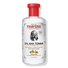 2% AHA Exfoliating, Smoothing and Pore Refining Toner - Thayers | Ulta Beauty Thayers Toner, Thayers Witch Hazel Toner, Thayers Witch Hazel, Glycolic Acid Toner, Witch Hazel Toner, Salicylic Acid Acne, Exfoliating Toner, Alcohol Free Toner, Skin Care Cleanser