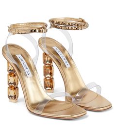 Aquazzura - Aura Plexi 105 embellished sandals | Mytheresa Plexi Design, Cloth Collection, Embellished Clutch, Designer Pumps, Embellished Sandals, Louis Vuitton Boots, Louis Vuitton Sandals, Summer Styles, Fashion High Heels