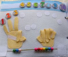 a close up of a bulletin board with hand and numbers on it's side