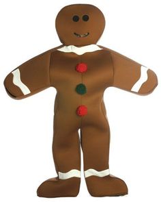 a large gingerbread man is standing with his arms out