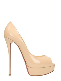 Christian Louboutin - Christian Louboutin Lady Peep 150 Pumps - powder, Women's High-heeled shoes | Italist Cream Patent Leather Platform Heels, Beige Patent Leather Platform Heels, Luxury Cream Open Toe Heels, Luxury Beige Platform Heels, Beige Patent Leather Heels With Padded Heel, Beige Patent Leather Heels With 4-inch Heel, Cream Patent Leather Heels For Evening, Beige Patent Leather Heels For Party, Beige Heels With Red Sole