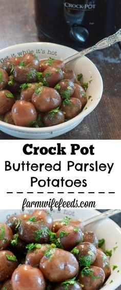 crock pot buttered parsley potatoes are an easy side dish for any meal