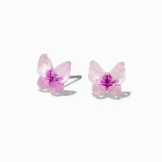 Claire's Purple Butterfly Stud Earrings Light Purple Earrings, Piercing Kit, Butterfly Stud Earrings, Butterfly Earrings Stud, Purple Earrings, Fashionable Jewelry, Jewelry Images, Purple Butterfly, Earring Sale