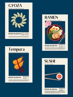 Simple posters resembling different Japanese foods Japanese Layout Design, Advertisement Design Ideas, Handmade Diwali Greeting Cards, Simple Posters, Diwali Greeting, Diwali Greeting Cards, Japanese Menu, Food Promotion