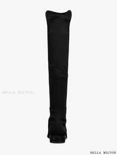 Bella Milton - Elegant Suede Thigh-High Boots for Women with Elastic Design Black Fitted Tall Heeled Boots, Fitted Tall Black Knee-high Boots, Fitted High Shaft Knee-high Boots For Winter, Fitted Knee-high Boots With High Shaft For Winter, Fitted Thigh High Heeled Boots, Stretch Over The Knee Boots For Winter, Chic Full-length Fitted Heeled Boots, Fitted Full-length Knee-high Boots For Fall, Stretch Over-the-knee Boots For Fall