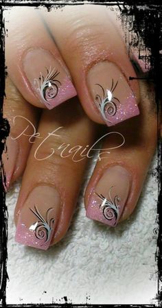 Manicure Fingernail Designs, White Nail Art, Her Nails, Pretty Nail Art Designs, Party Nails, White Nail