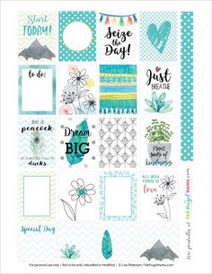 the planner stickers are designed to look like they have different designs and words on them