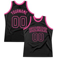 a women's black basketball jersey with pink trims and the number 00 on it