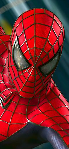 a close up of a spider man with his eyes open